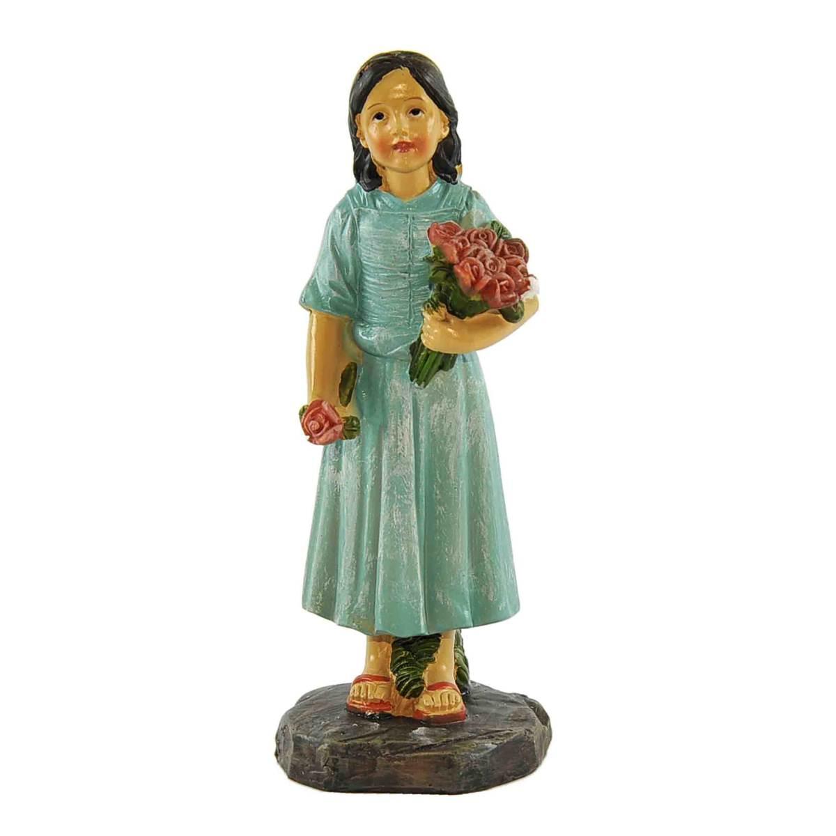 Statua presepe 20 cm fiorai carretto
