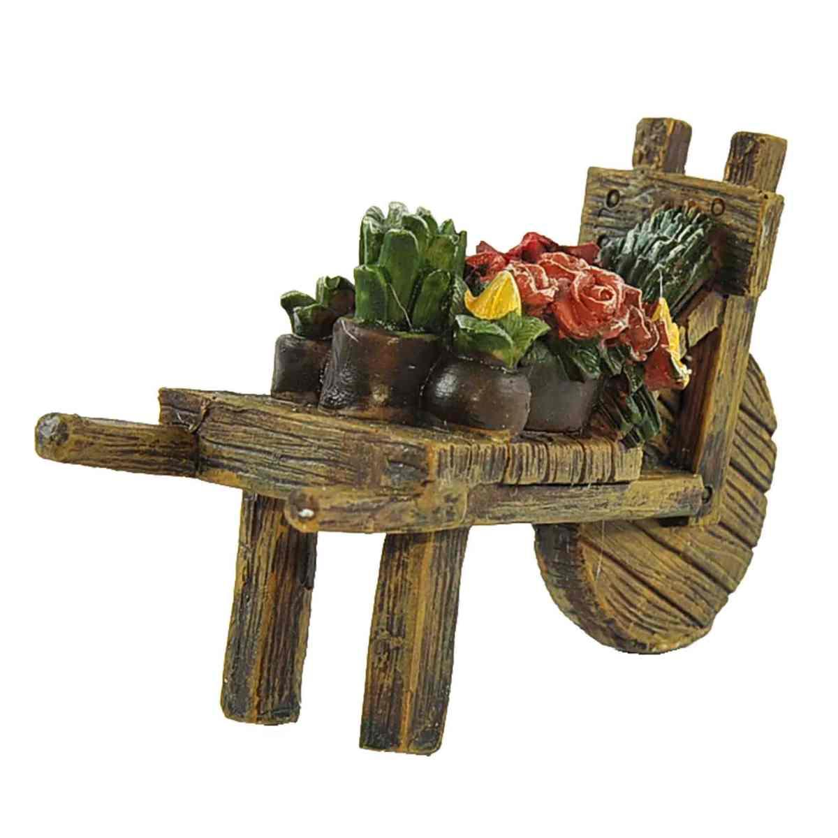 Statua presepe 20 cm fiorai carretto