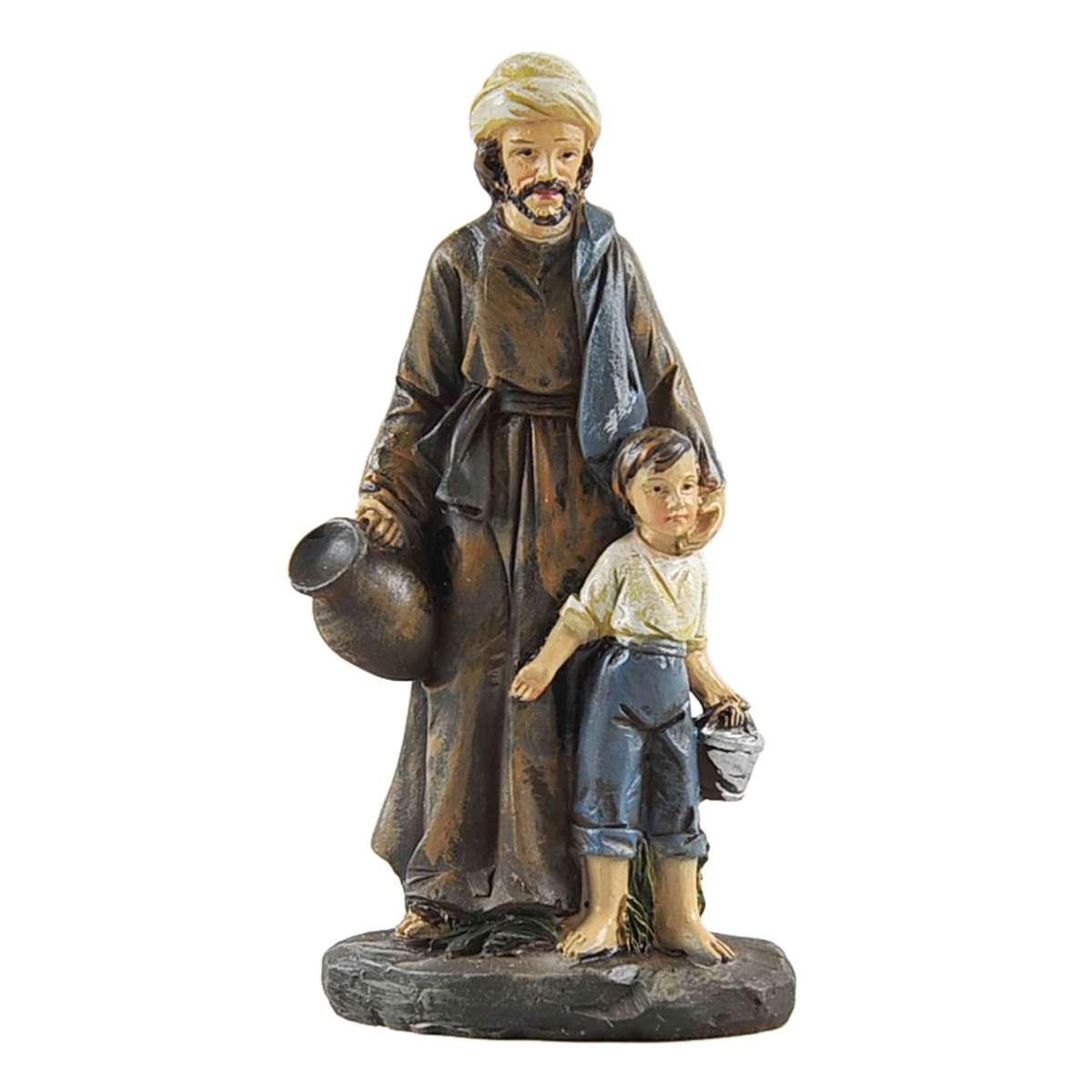 Statua presepe 13 cm pastori al pozzo