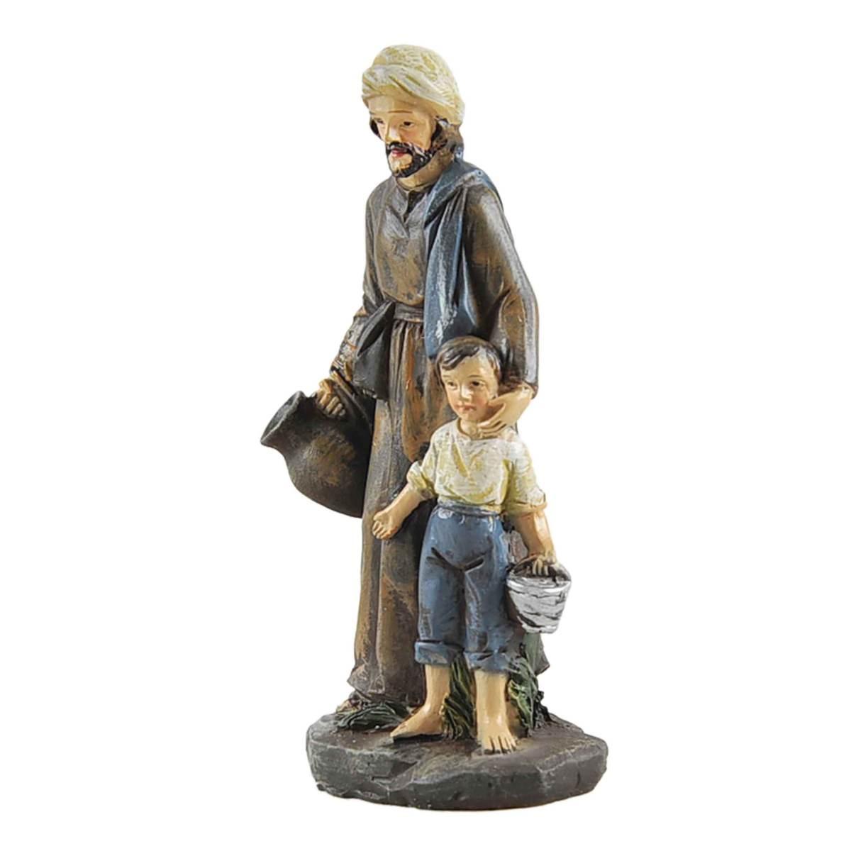 Statua presepe 13 cm pastori al pozzo