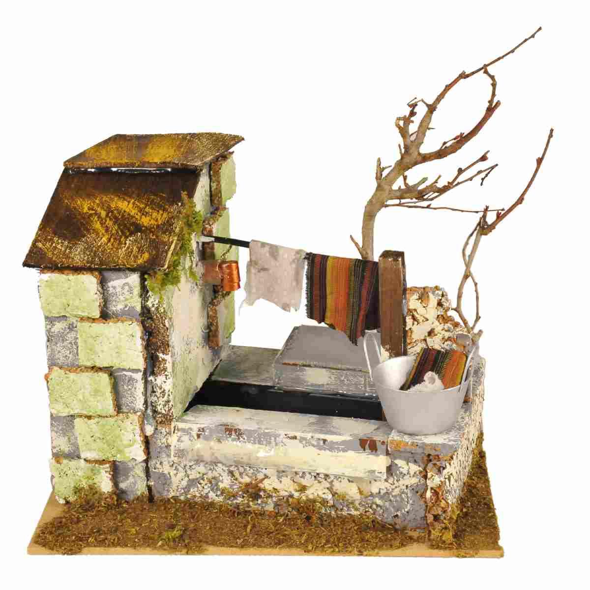 Fontana presepe elettrica panni