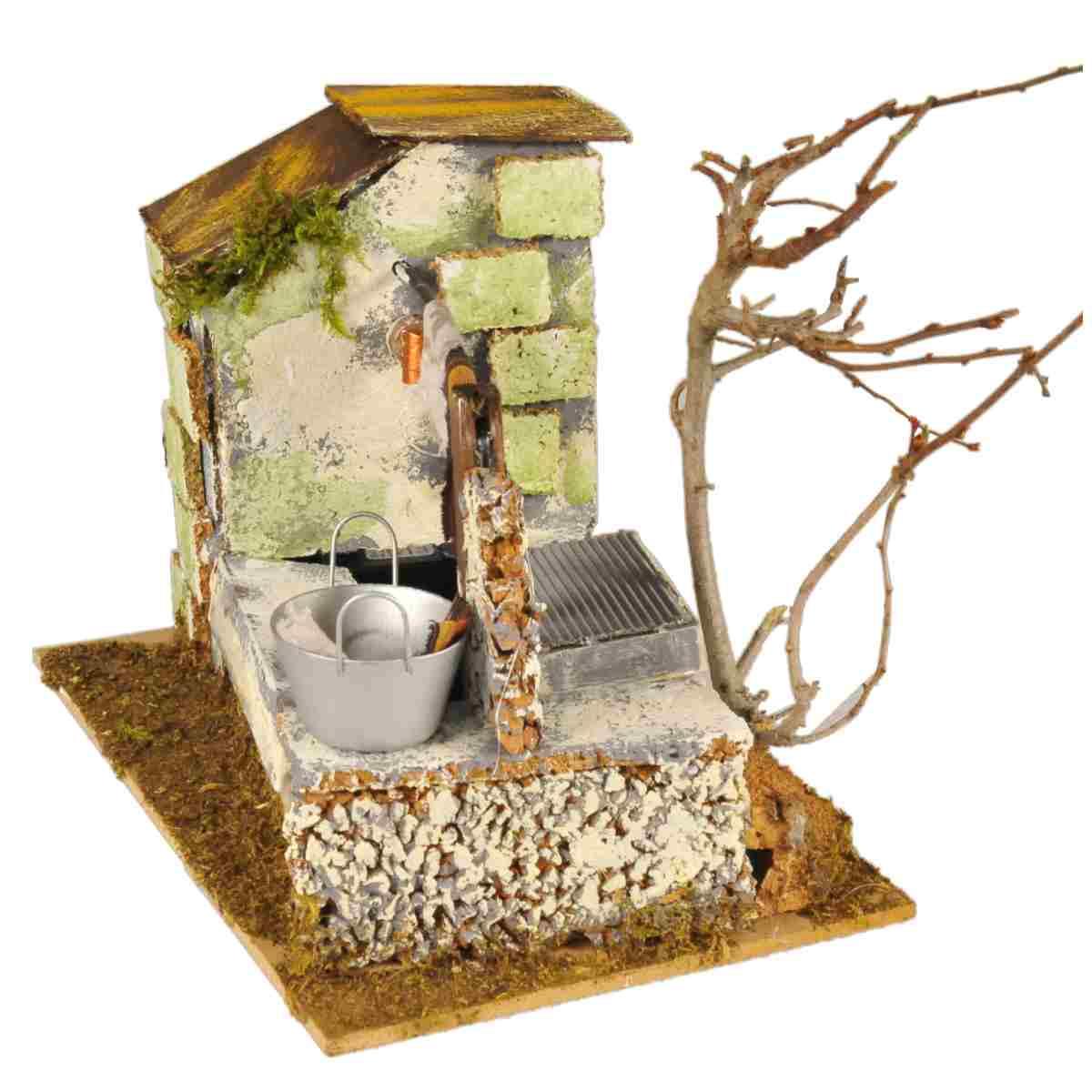 Fontana presepe elettrica panni