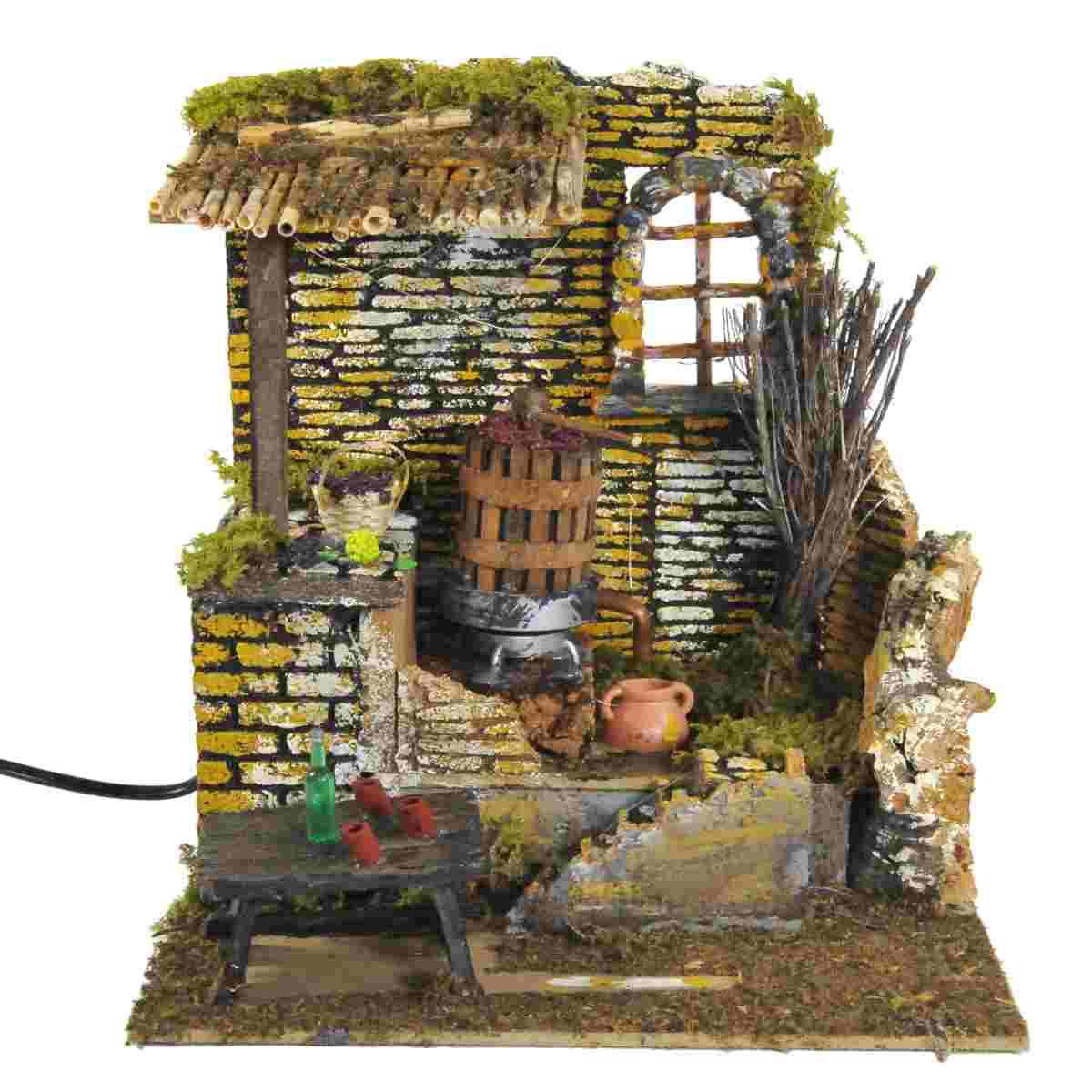 Fontana presepe elettrica torchio uva elettrico