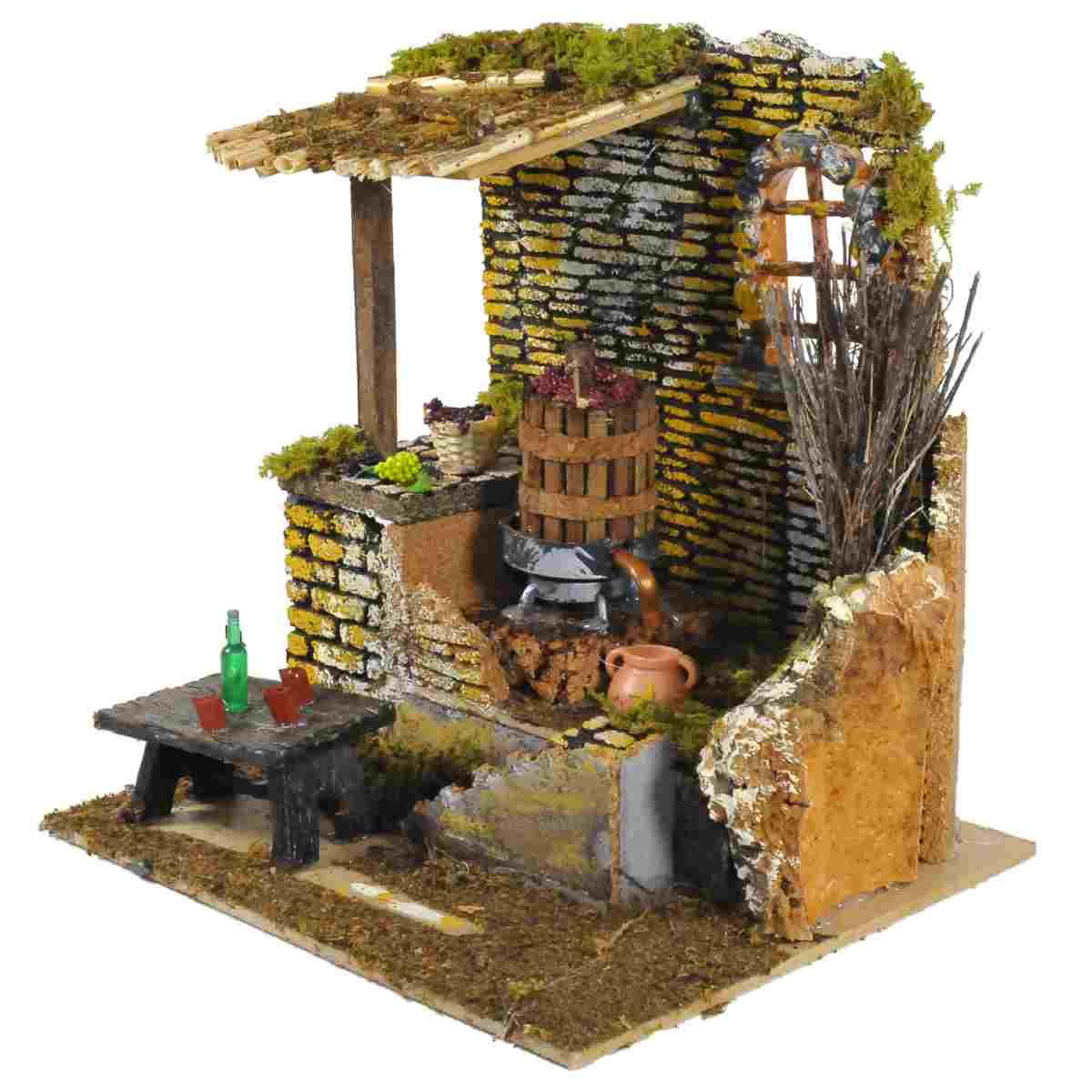 Fontana presepe elettrica torchio uva elettrico