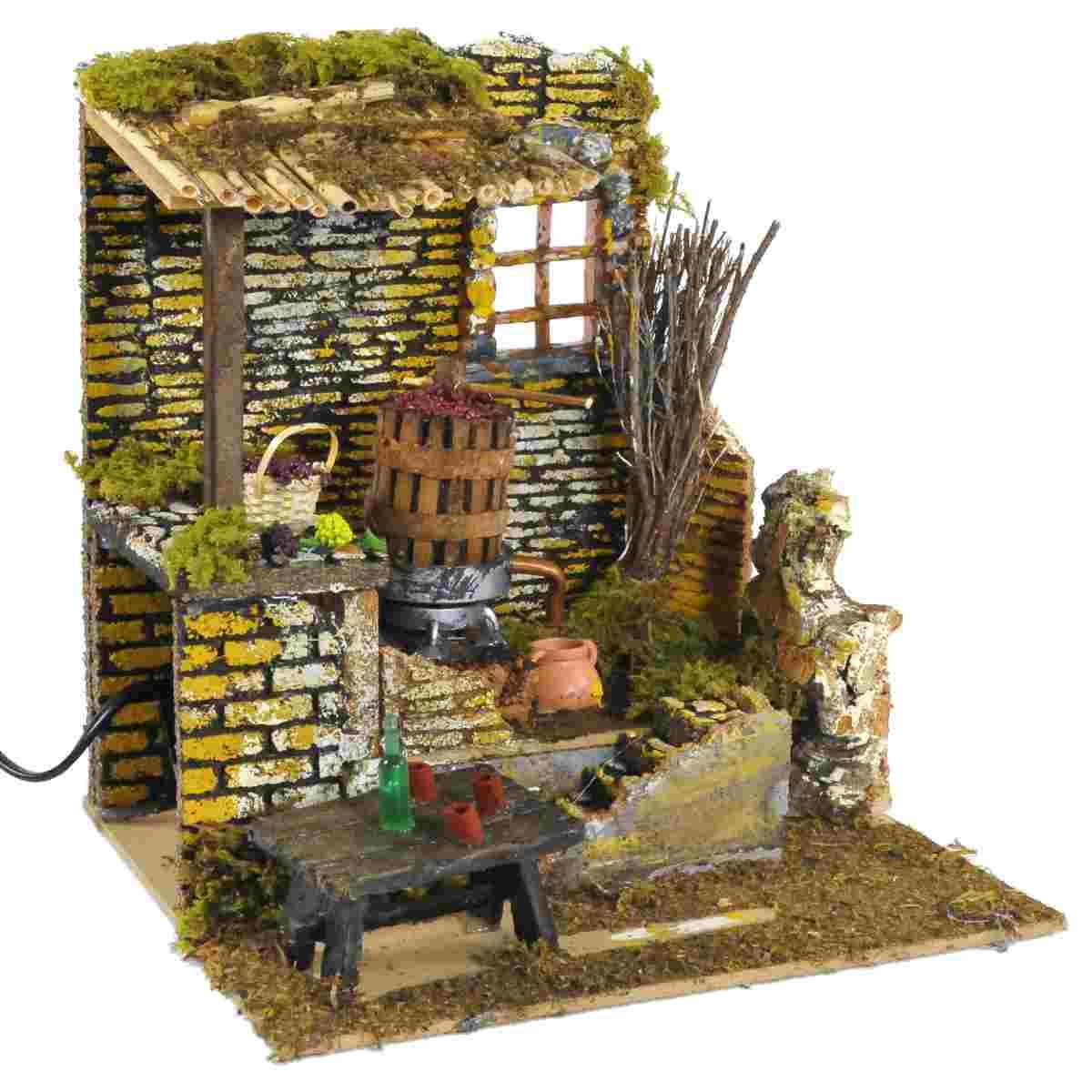 Fontana presepe elettrica torchio uva elettrico