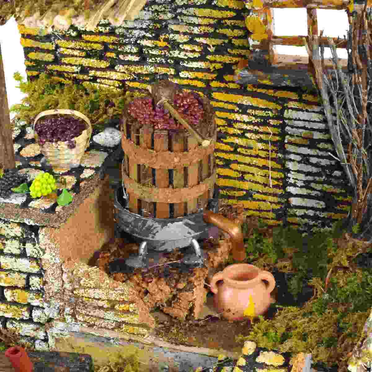 Fontana presepe elettrica torchio uva elettrico
