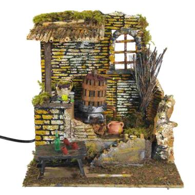 Fontana presepe elettrica torchio uva elettrico