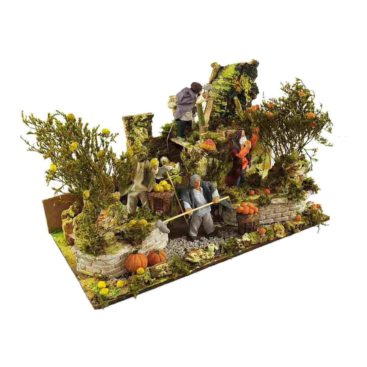 Contadini presepe 4 figure in movimento