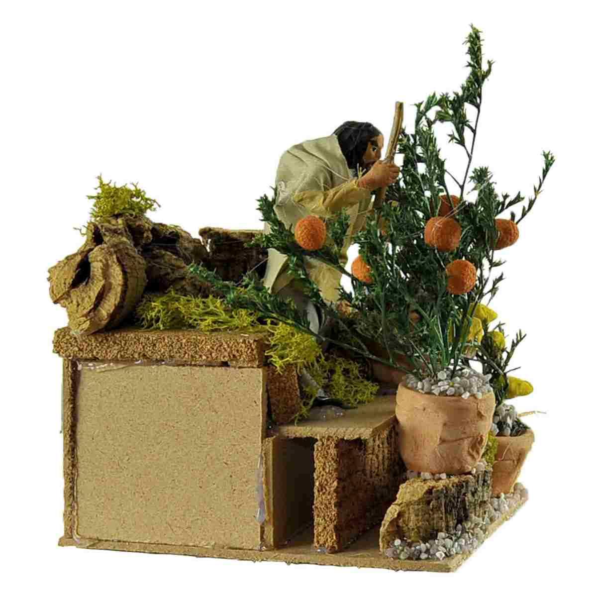 Statua presepe 10 cm movimento giardiniere