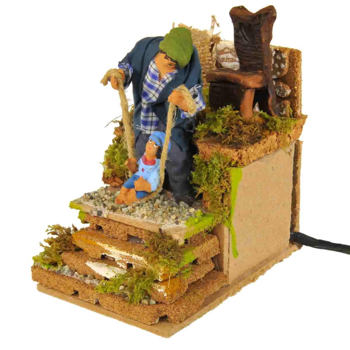 Statua presepe 10 cm movimento uomo bimbo