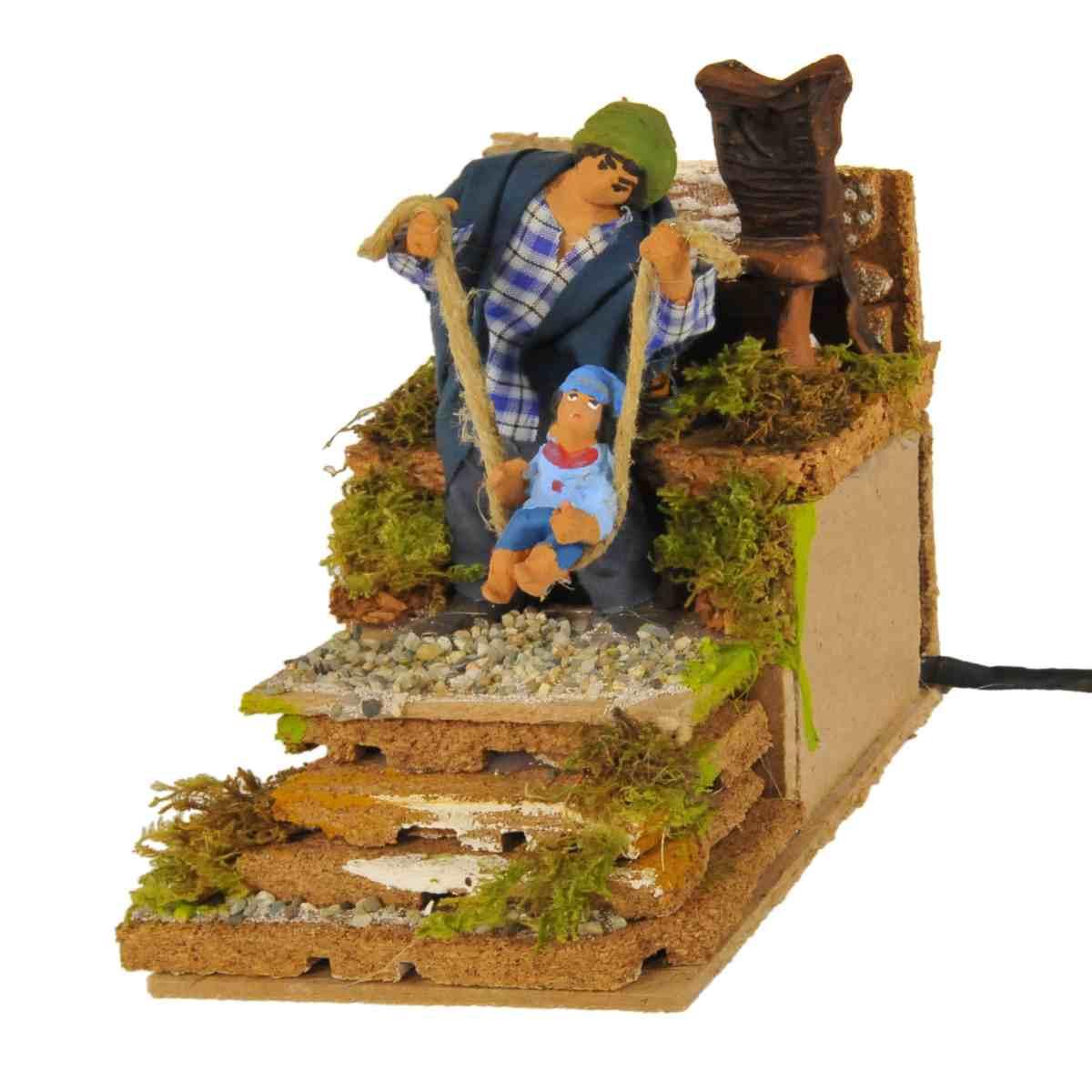 Statua presepe 10 cm movimento uomo bimbo
