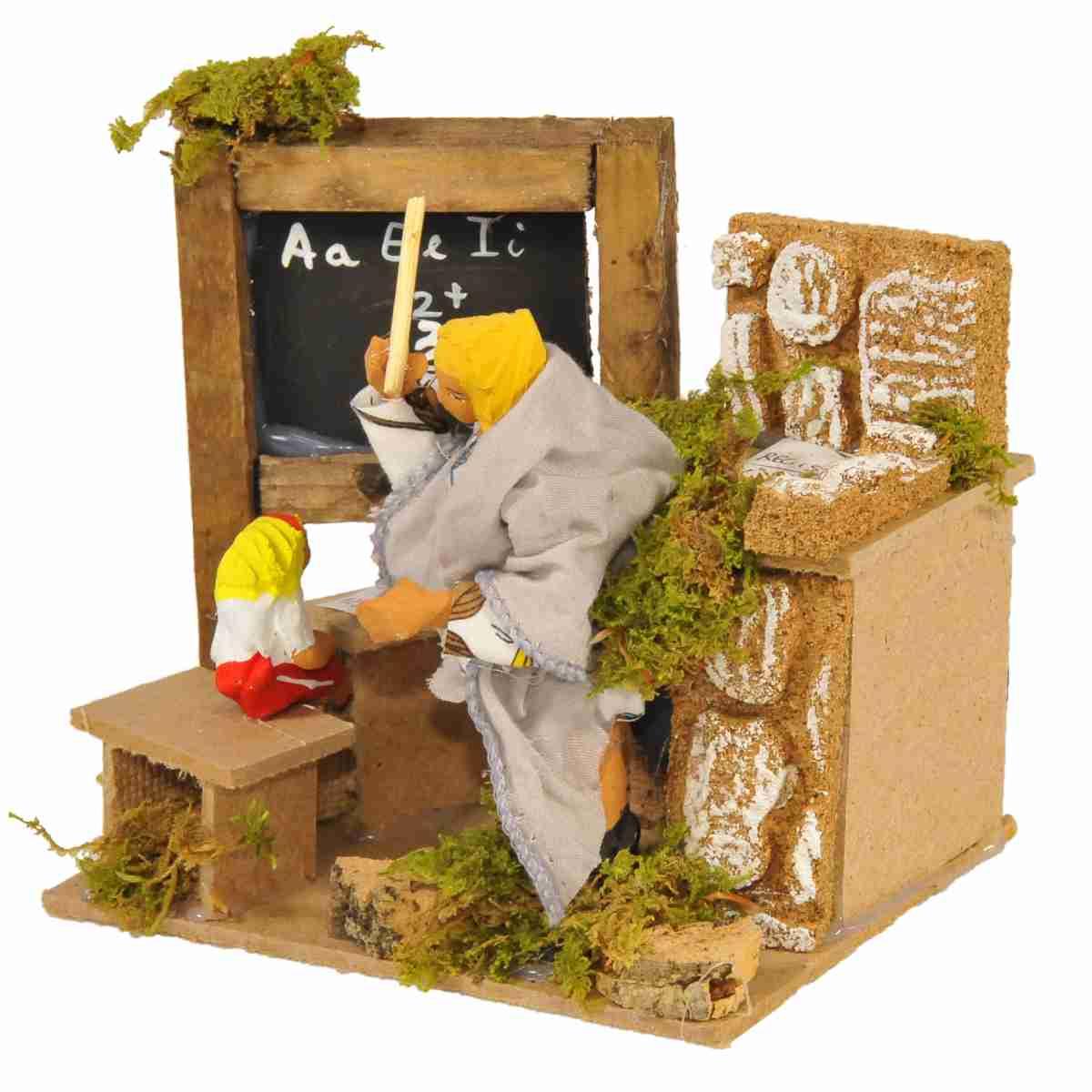 Statua presepe 10 cm movimento maestra lavagna