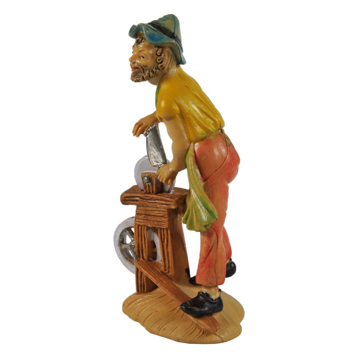 Statua presepe 10 cm arrotino banco