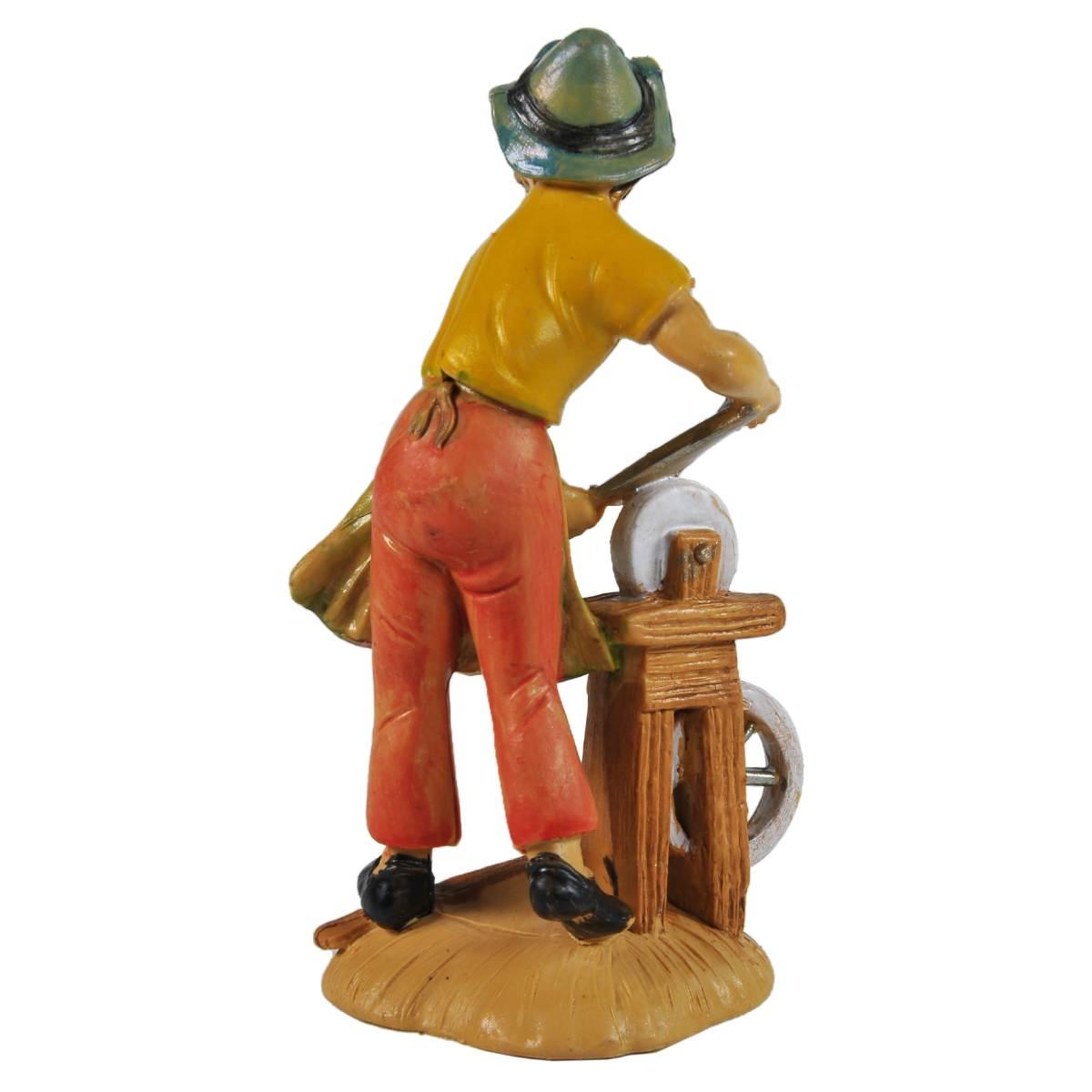 Statua presepe 10 cm arrotino banco