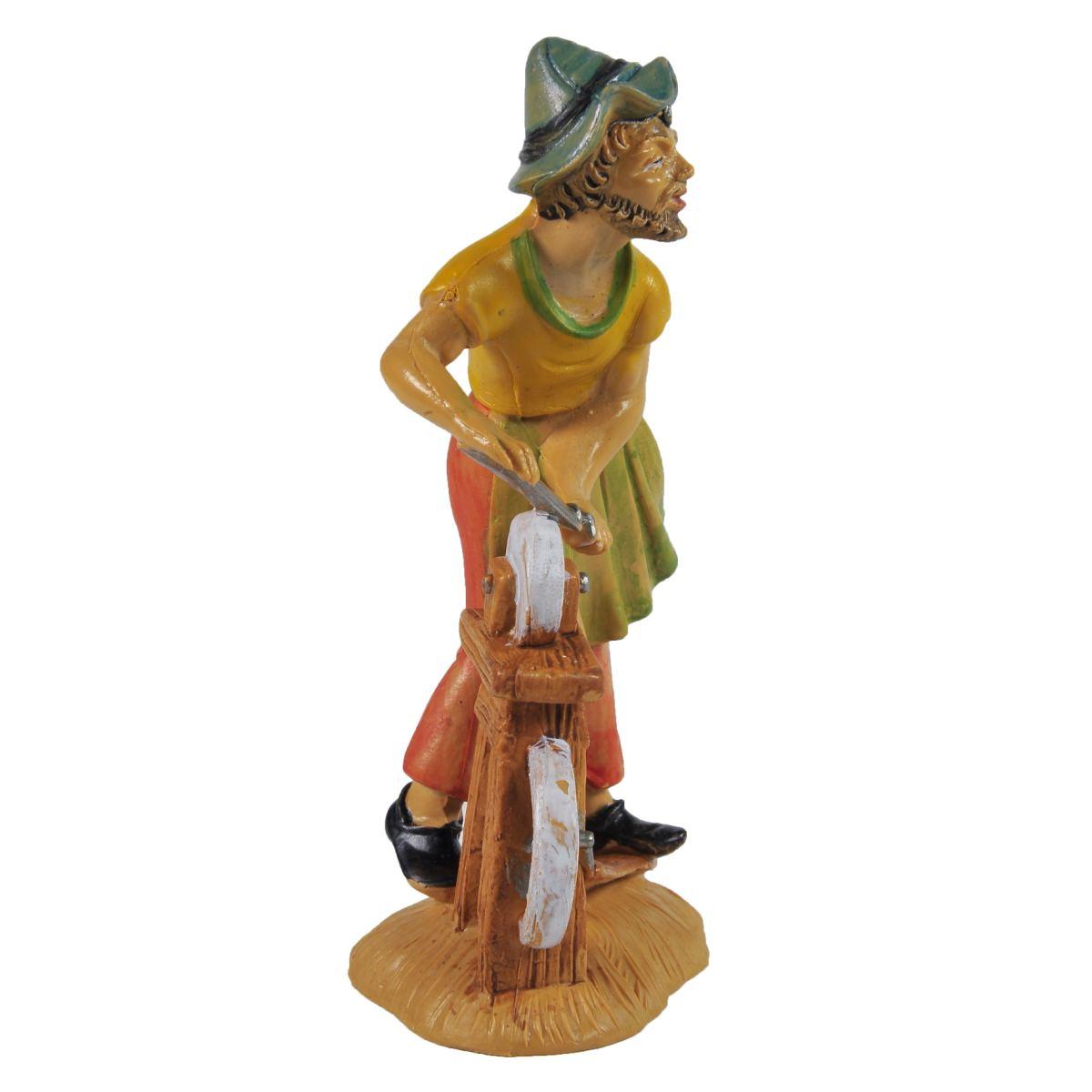 Statua presepe 10 cm arrotino banco