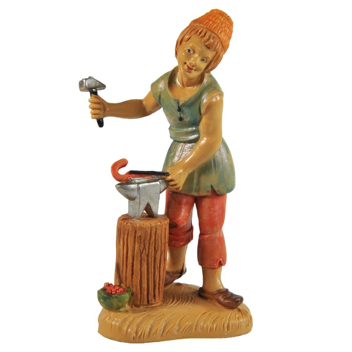 Statua presepe 10 cm maniscalco incudine