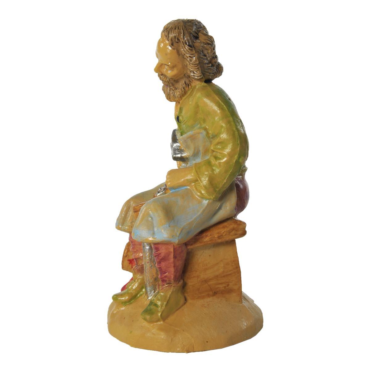 Statua presepe 10 cm calzolaio seduto