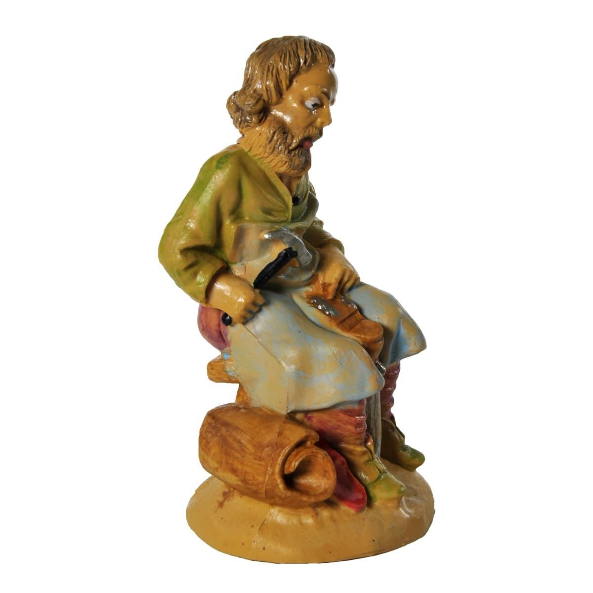 Statua presepe 10 cm calzolaio seduto