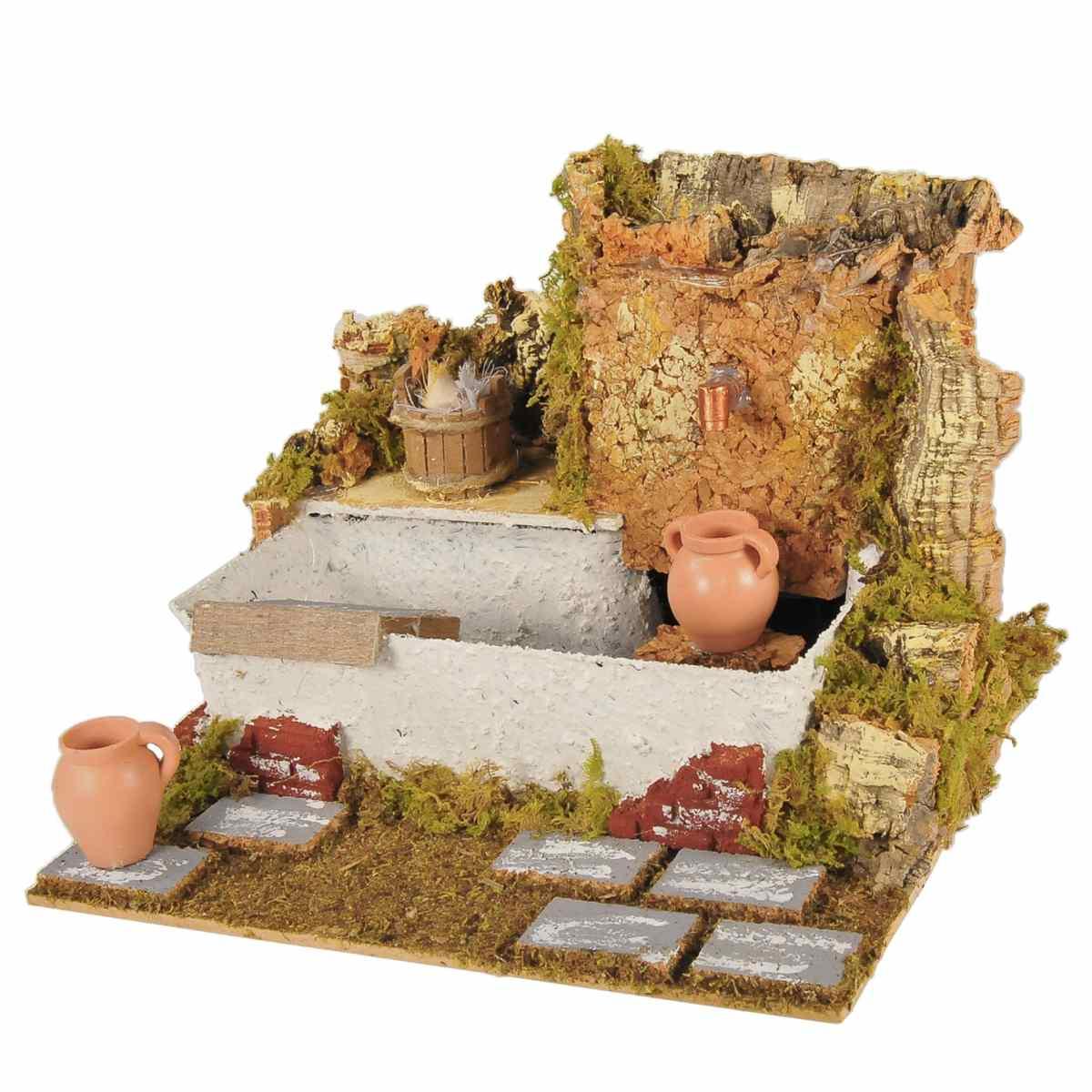 Fontana presepe elettrica brocche 24 cm