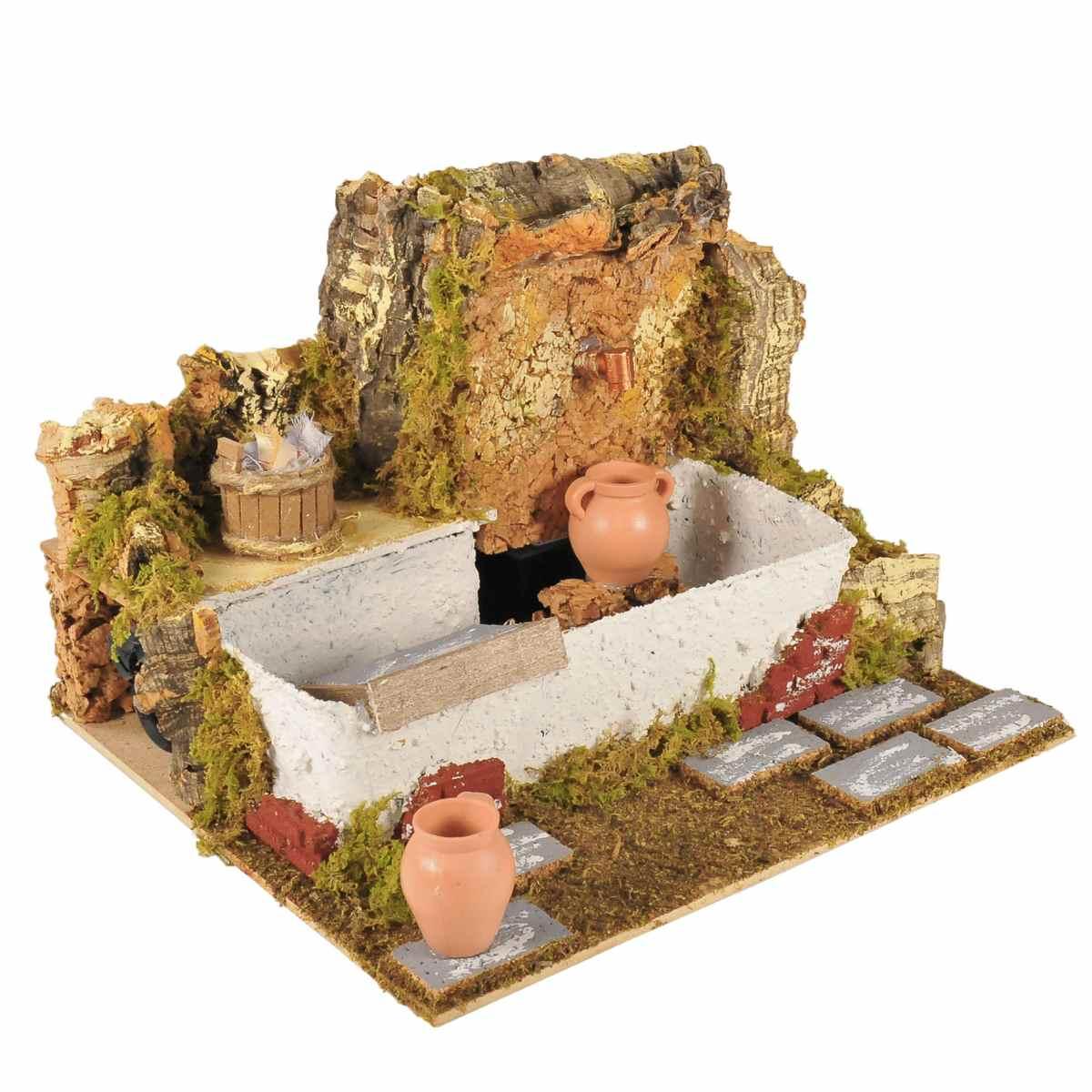 Fontana presepe elettrica brocche 24 cm