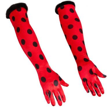 Guanti lunghi coccinella pelliccetta