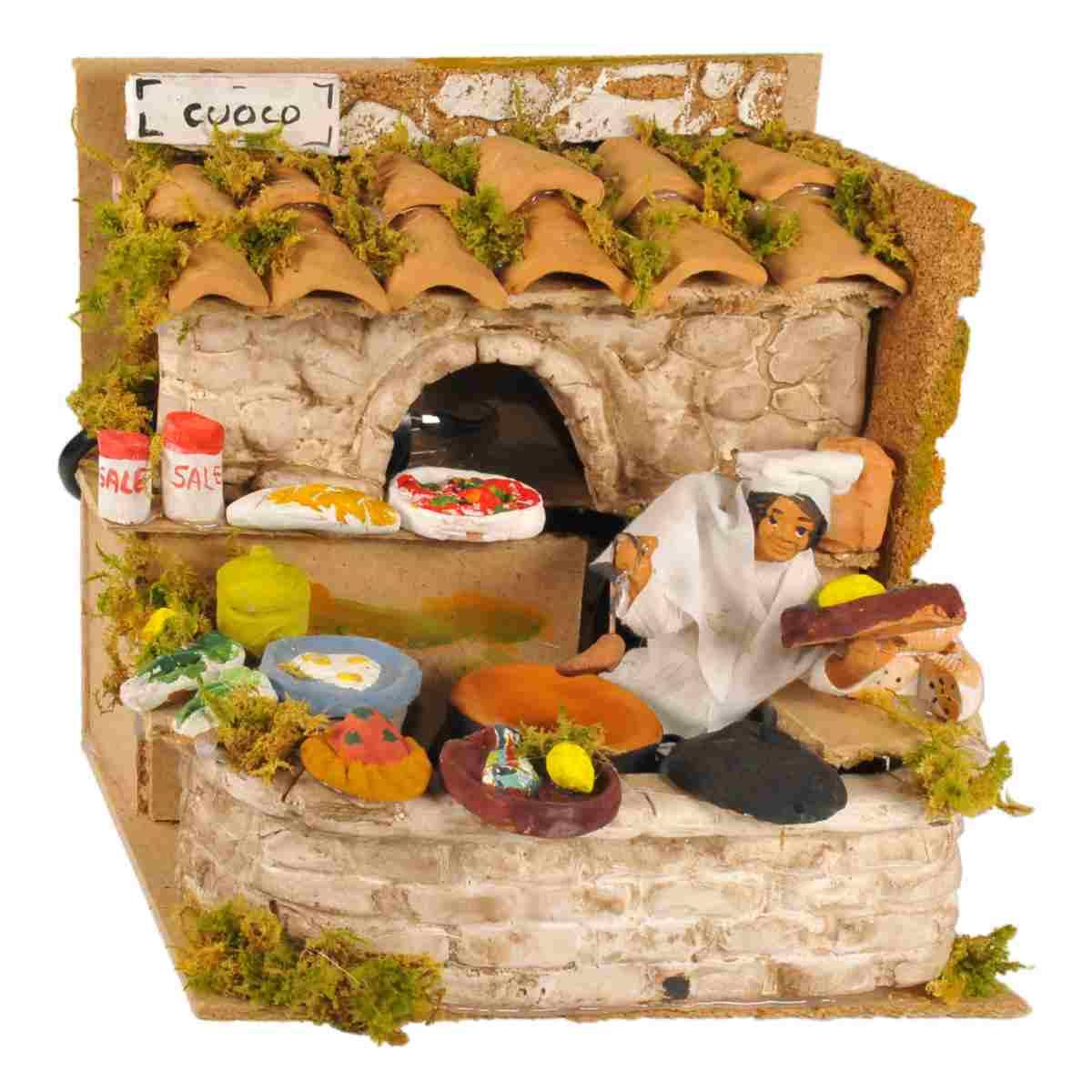 Statua presepe 12 cm movimento cuoco