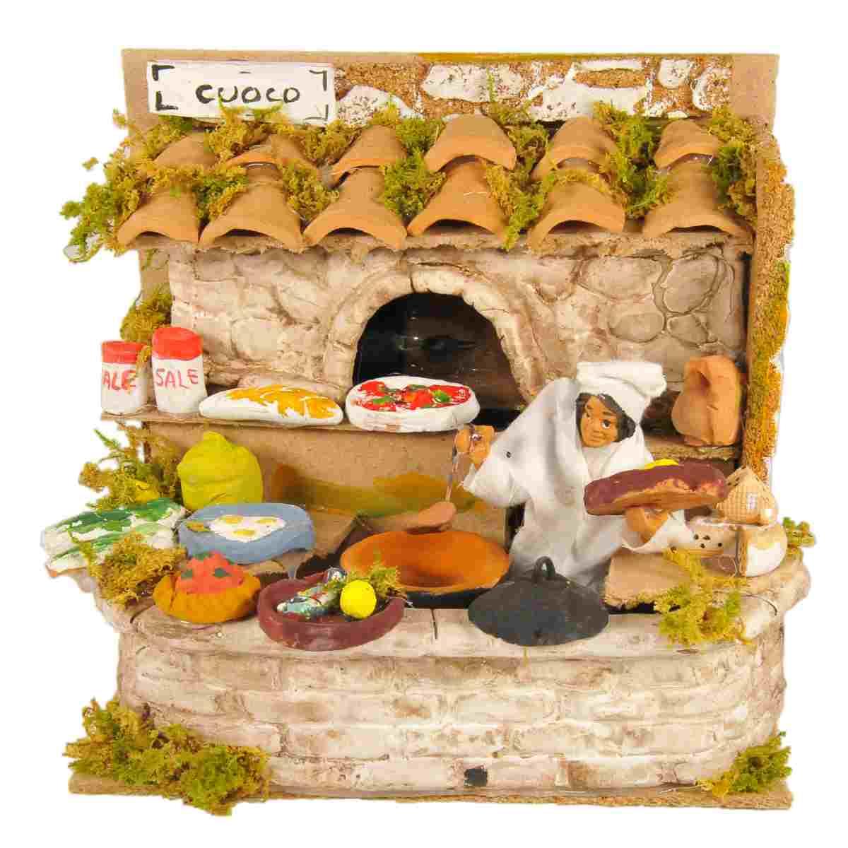 Statua presepe 12 cm movimento cuoco