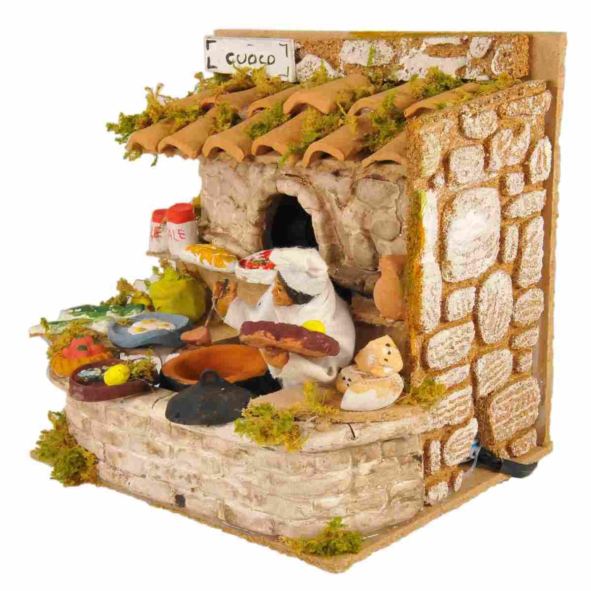 Statua presepe 12 cm movimento cuoco