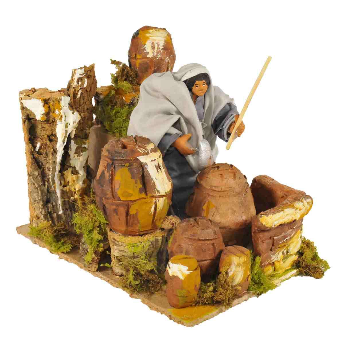 Statua presepe 12 cm movimento bottaio del martello