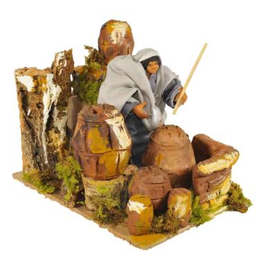 Statua presepe 12 cm movimento bottaio del martello