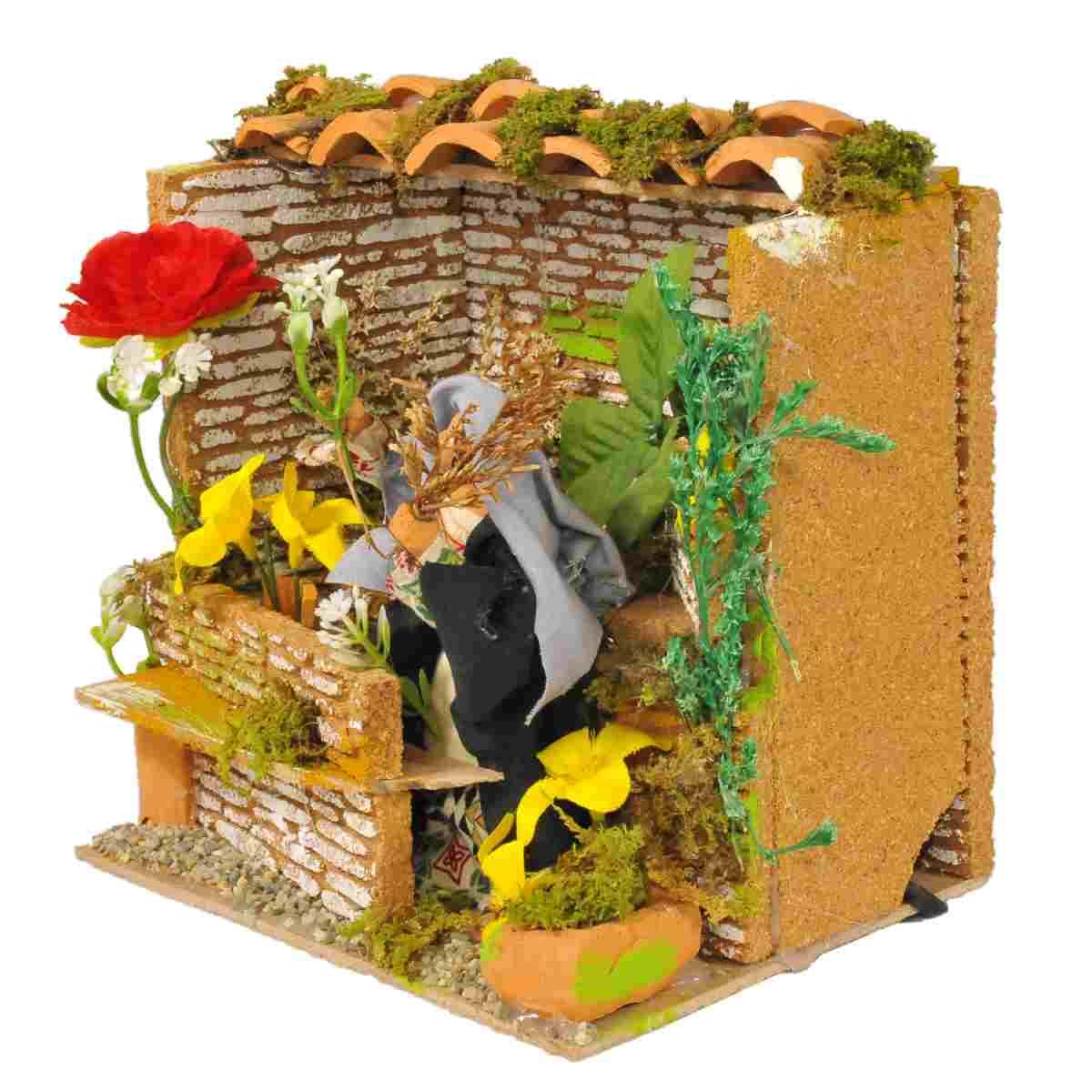 Statua presepe 12 cm movimento fioraia