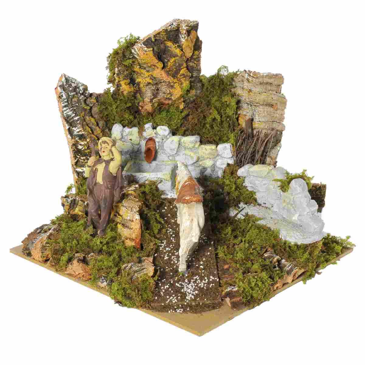 Fontana presepe elettrica cavallo pastore