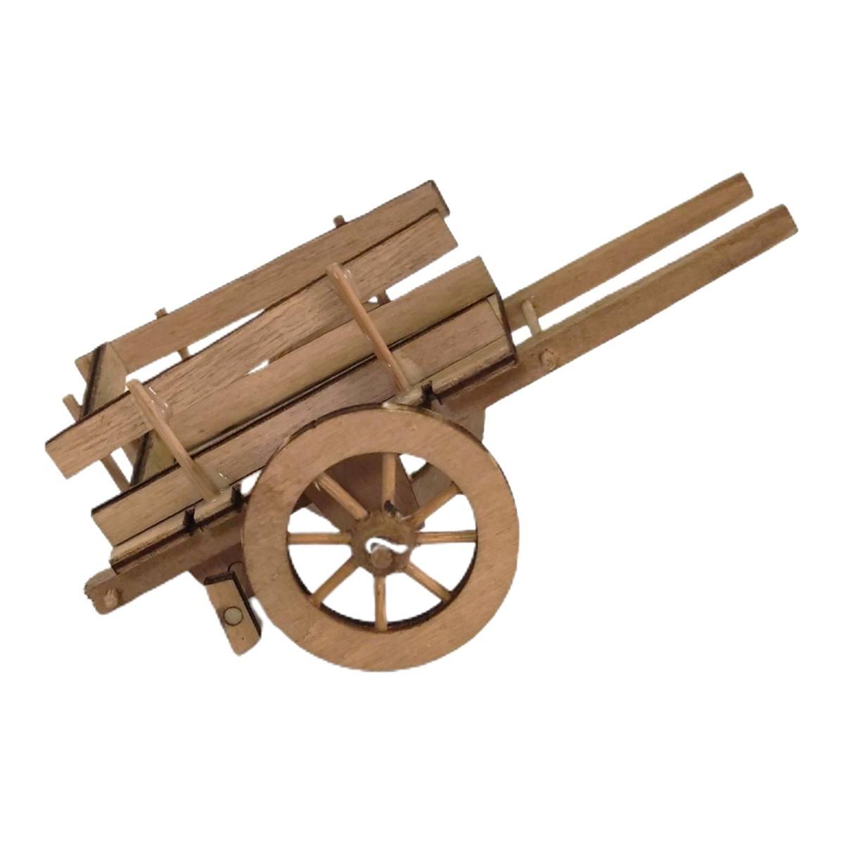 Carretto presepe legno 2 ruote contadino