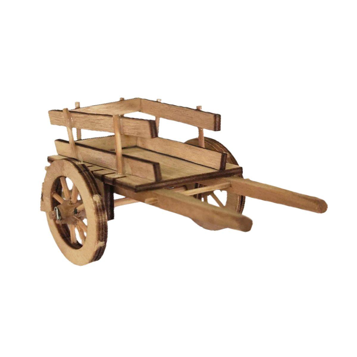 Carretto presepe legno 2 ruote contadino