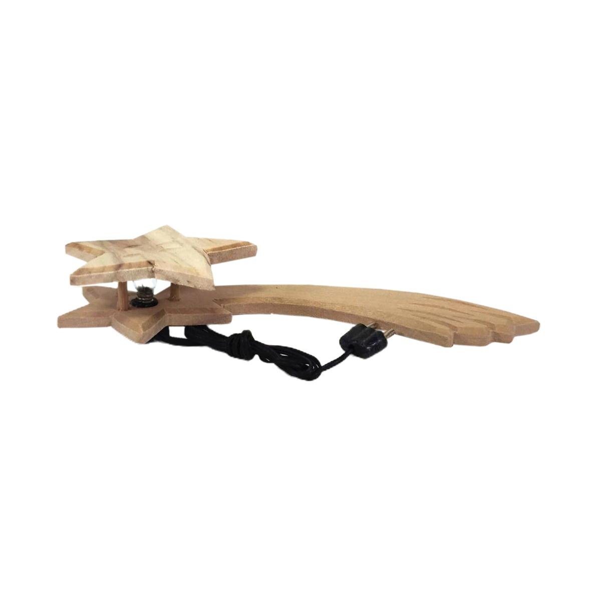 Stella presepe cometa legno spina 3 5 modello v 14 cm