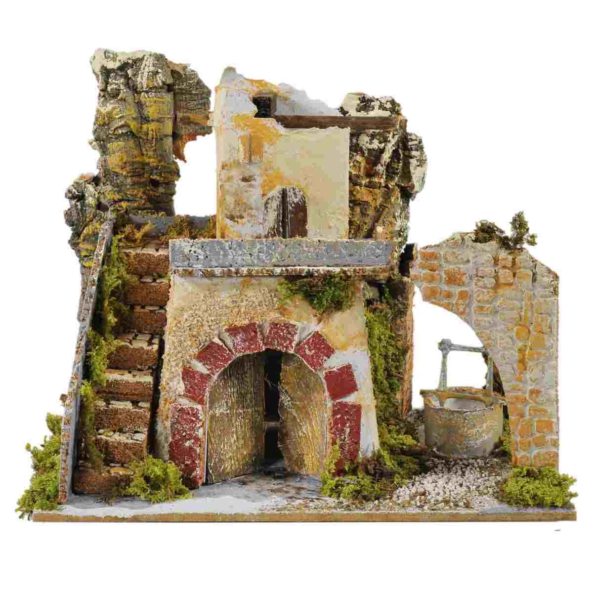 Casetta presepe torretta mezzo arco
