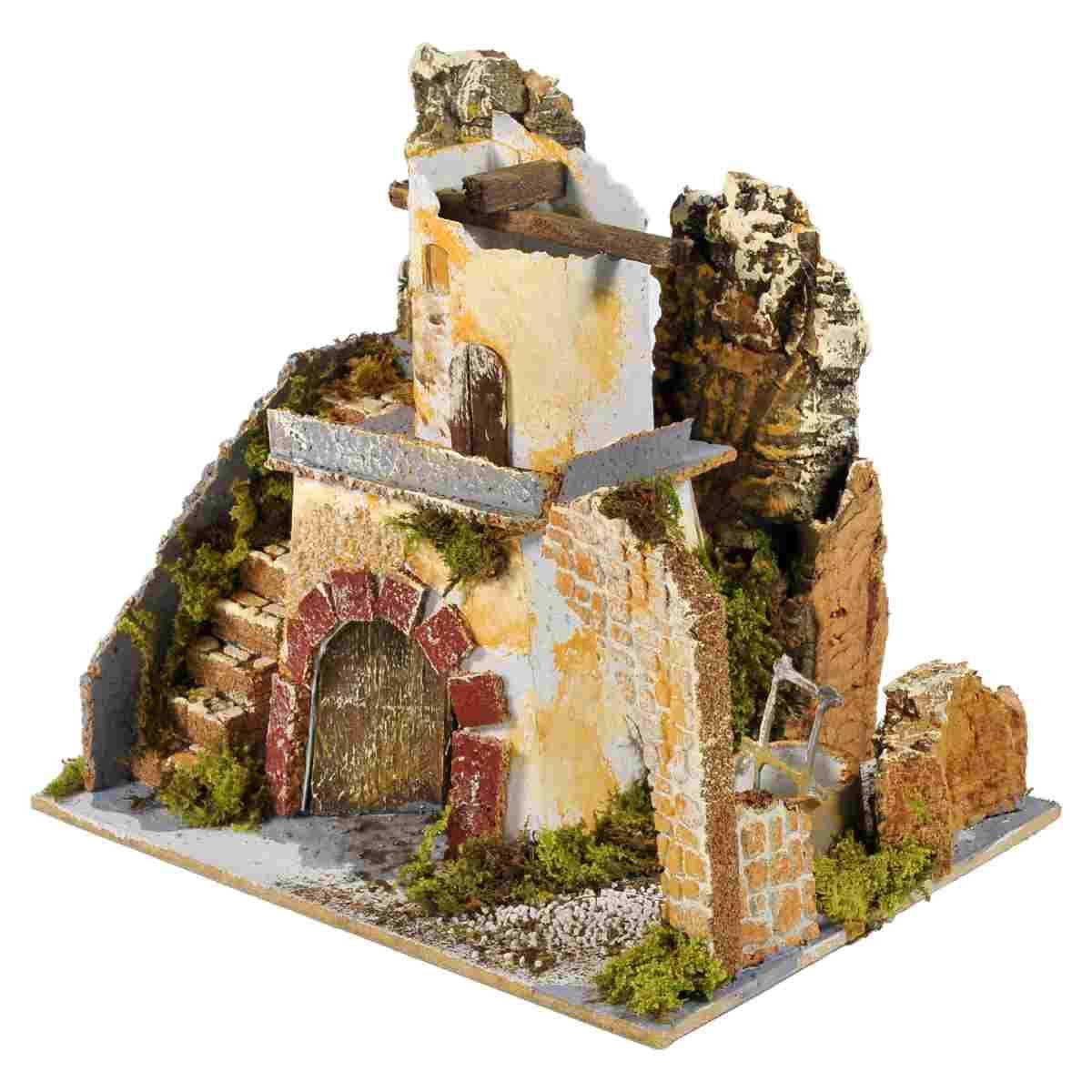 Casetta presepe torretta mezzo arco