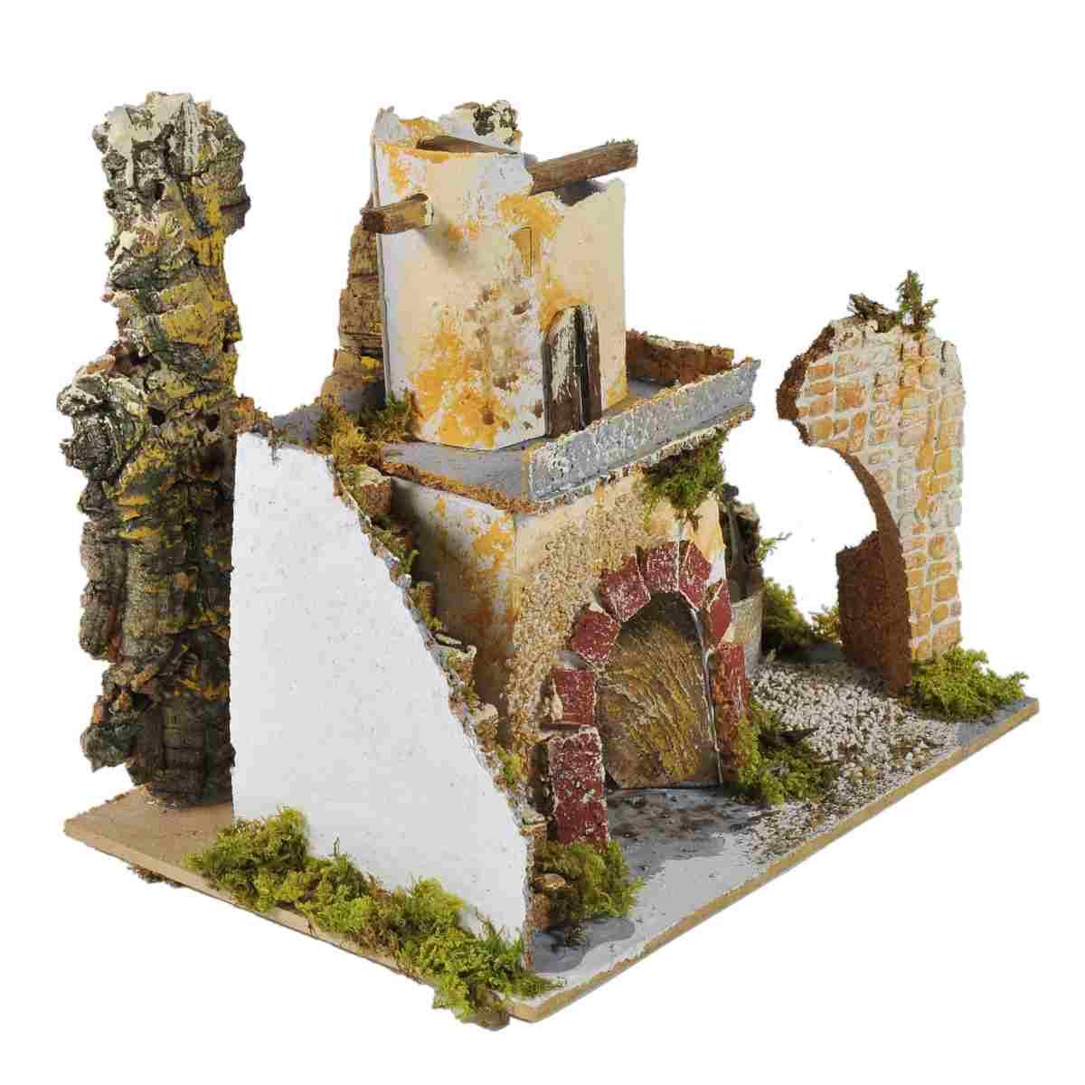 Casetta presepe torretta mezzo arco