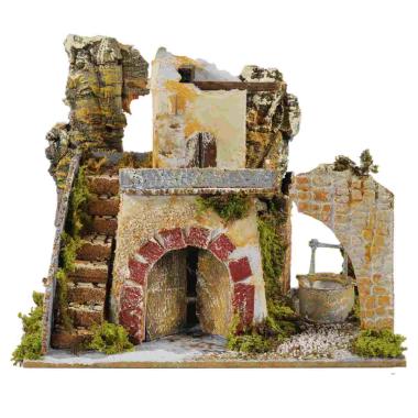 Casetta presepe torretta mezzo arco