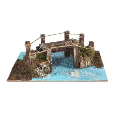 Ponte presepe legno su fiume