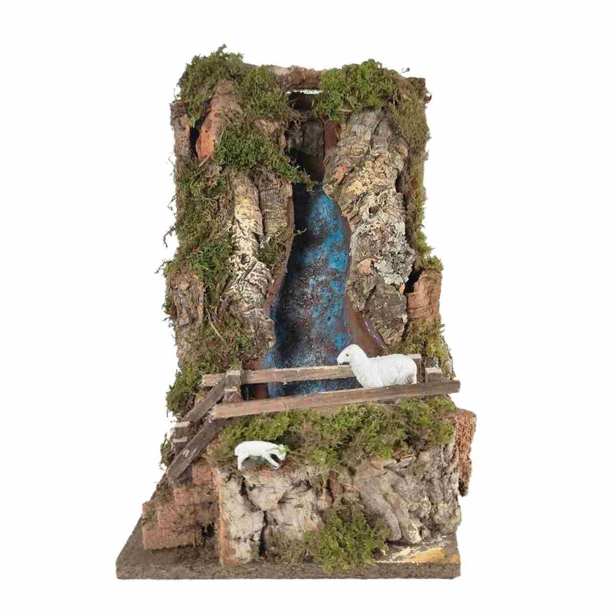 Cascata presepe elettrica acqua ruscello ponte pompa modello a