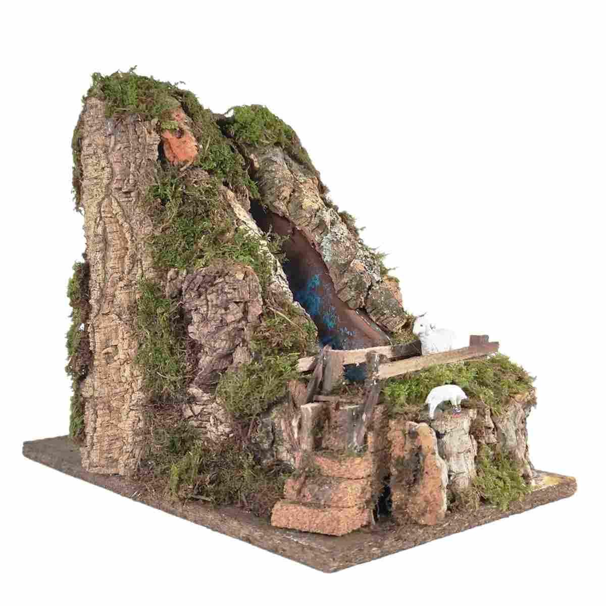 Cascata presepe elettrica acqua ruscello ponte pompa modello a