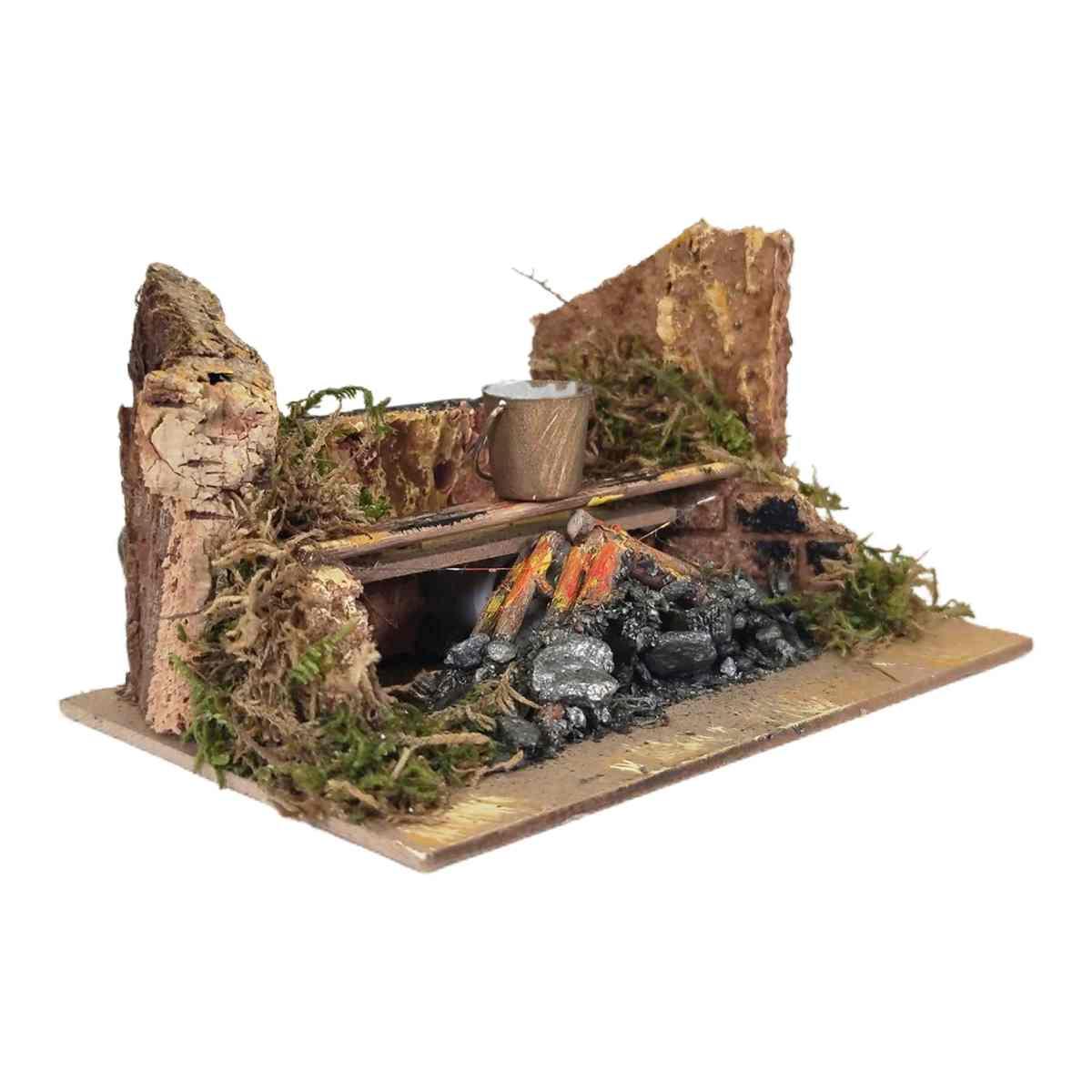 Fuoco presepe elettrico effetto fiamma secchiello