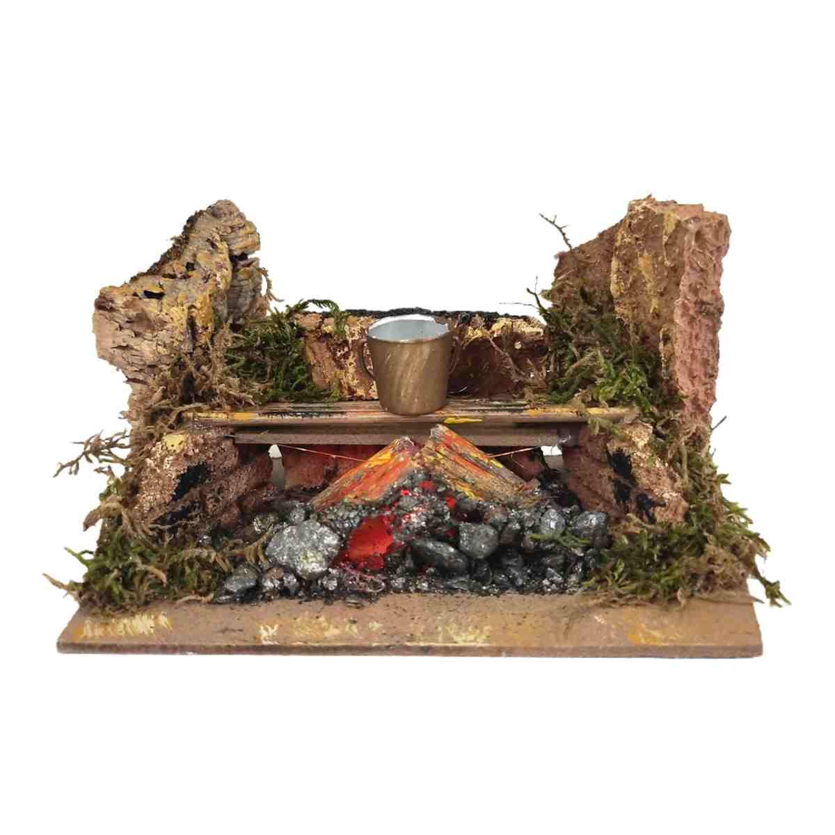 Fuoco presepe elettrico effetto fiamma secchiello