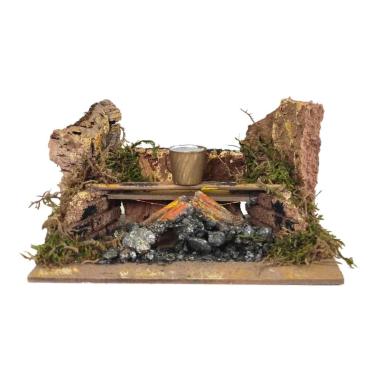 Fuoco presepe elettrico effetto fiamma secchiello