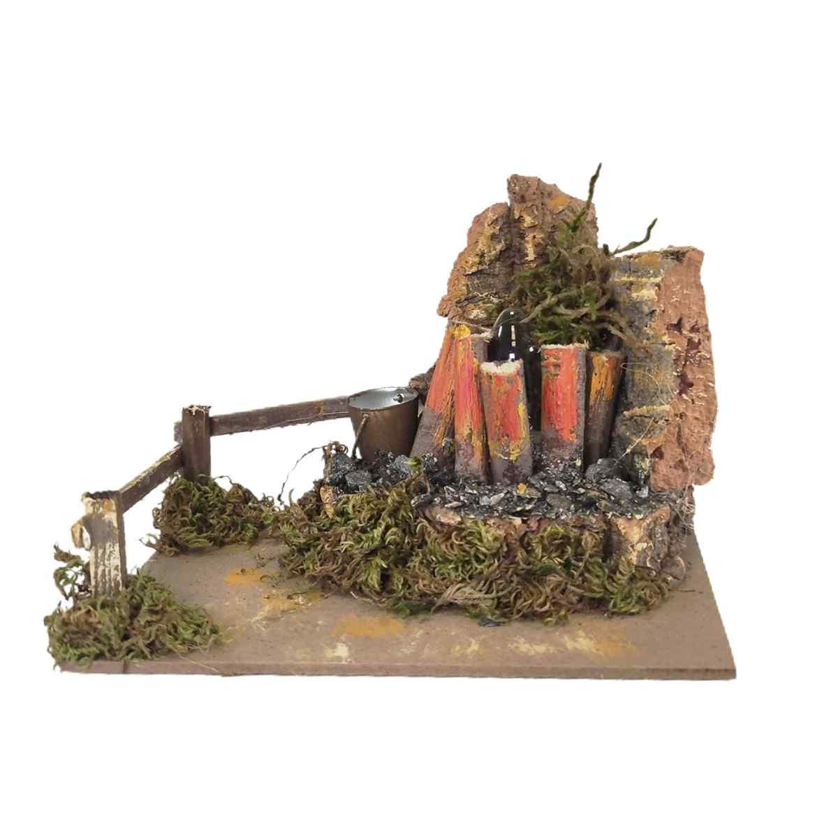 Fuoco presepe elettrico effetto fiamma secchiello
