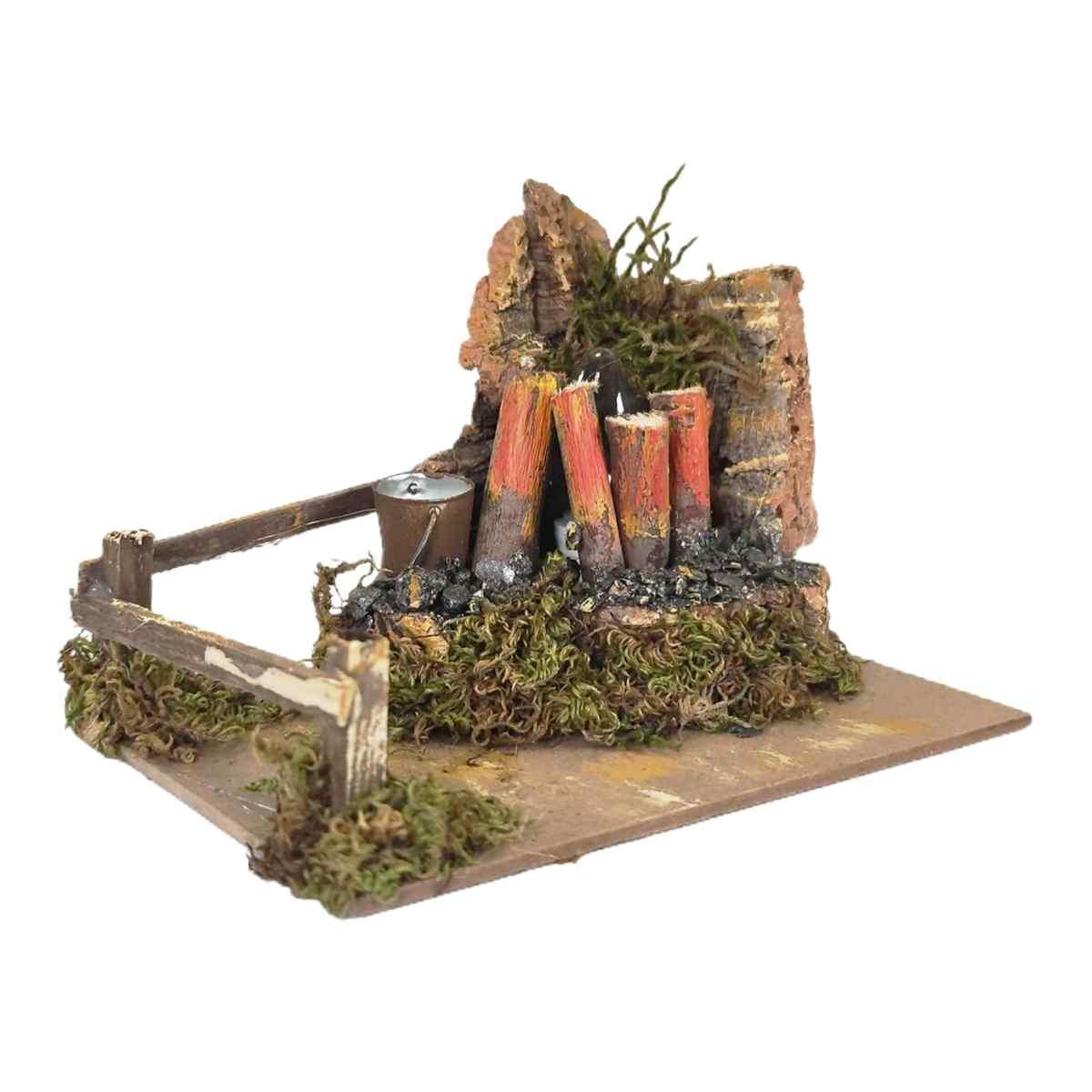 Fuoco presepe elettrico effetto fiamma secchiello