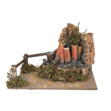 Fuoco presepe elettrico effetto fiamma secchiello