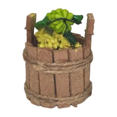 Cesta presepe alimenti uva nera