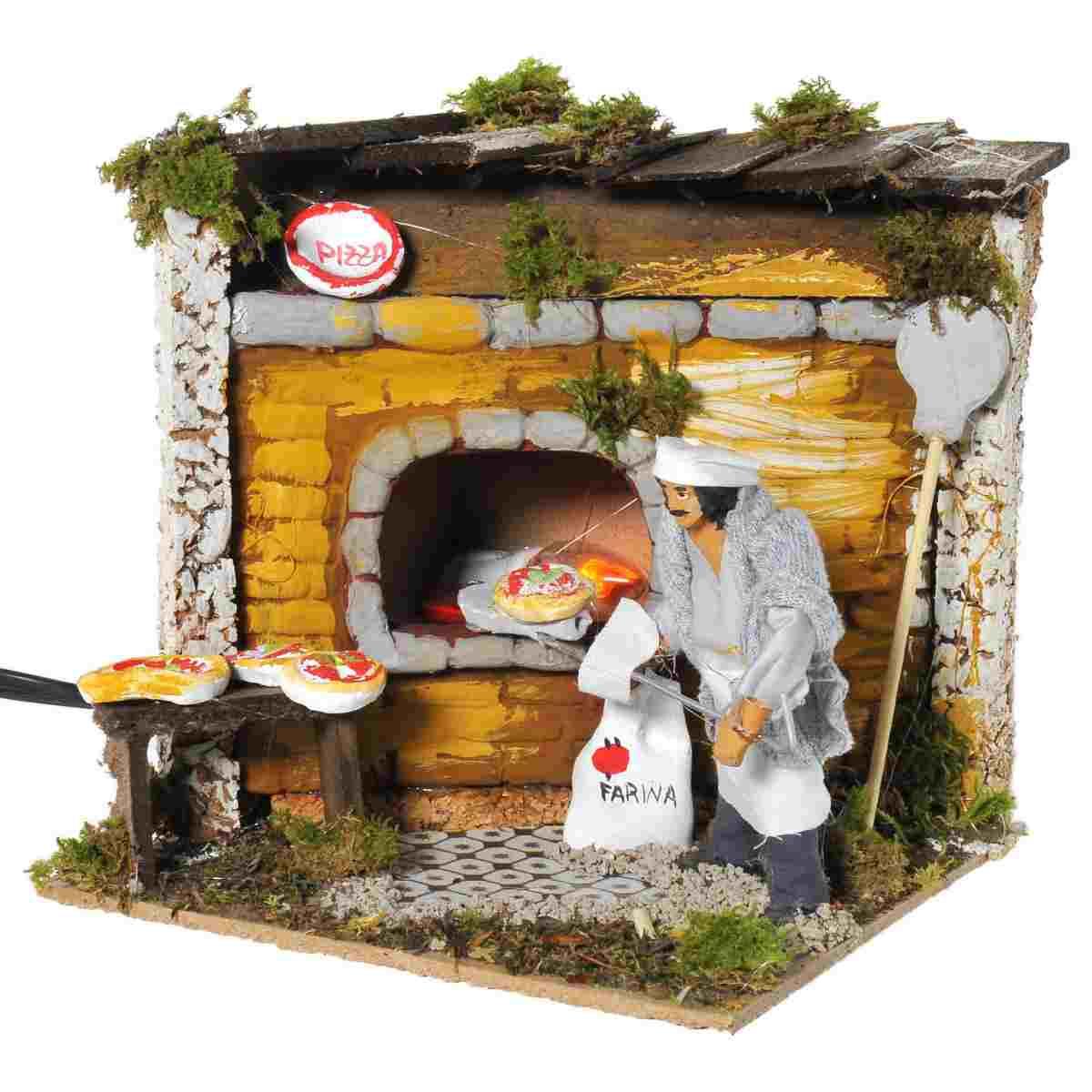 Statua presepe 10 cm movimento pizzaiolo